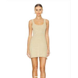 Women's WEWOREWHAT Scoop Neck Sequin Knit Mini Dress M Pale Gold